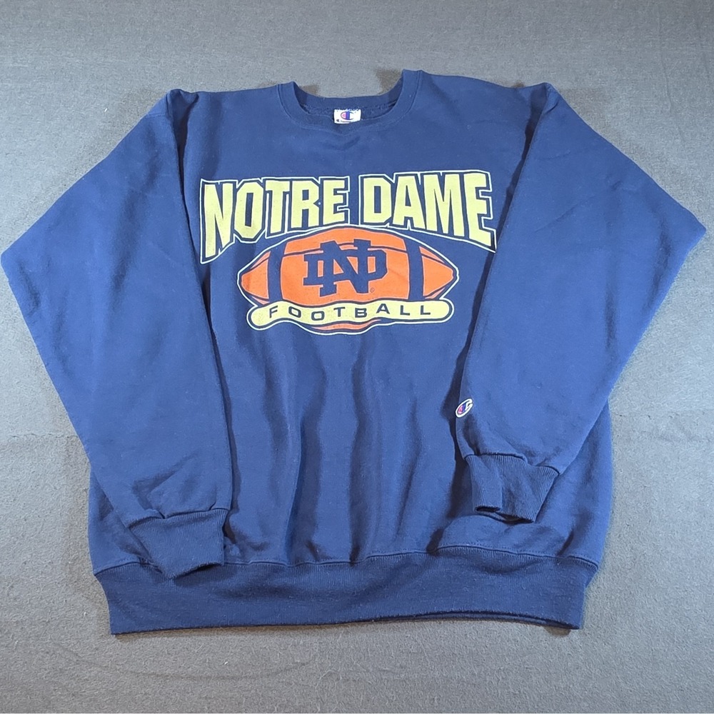 Champion Notre Dame Fighting Irish Football Sweatshirt Blue Size M